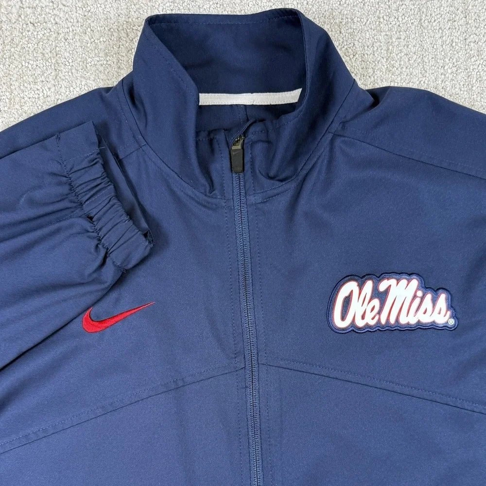 Nike Dri-Fit Men's Medium Ole Miss Rebels Blue Full Zip Performance Jacket
